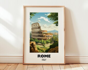 Rome Travel Poster Wall Art, City Art Poster, Europe Travel Prints, Italy Wall Art, Rome Gift, Rome Print, Wall Art