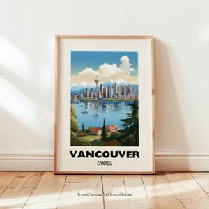 Vancouver Travel Poster Wall Art, City Art Poster, Canada Travel Prints, Canada Wall Art, Vancouver Gift, Vancouver Print, Digital Download