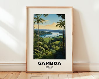 Gamboa Panama Travel Poster Art Print: Vintage Style