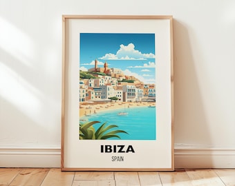 Ibiza Travel Print Wall Art, Ibiza Spain Poster Gift, Europe Travel Prints, Spain Wall Art, Ibiza Decor, Birthday Present, Digital Download