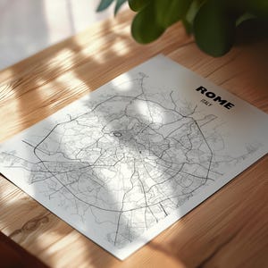 Rome Italy Map Print, Rome Map, Rome Italy Map Poster, Roma Italia City Street Map Print, Italy Map Art, Rome City Road Map Poster Decor