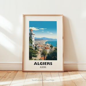 Algiers Travel Print Wall Art, Algiers Algeria Travel Gift, Algiers Poster, Printable City Poster, Digital Download Art, Birthday Present