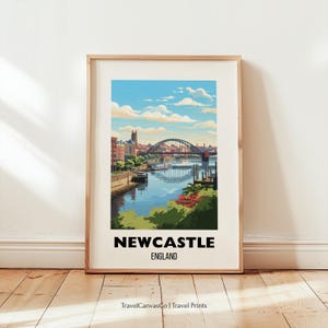 Newcastle Travel Print Wall Art, Newcastle United Kingdom Gift, Newcastle Poster, Printable City Poster, England City Art, Digital Download
