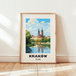 Krakow Travel Print Wall Art, Krakow Poland Poster, Europe Travel Prints, Krakow Gift, Poland Art, Krakow Home Decor, Digital Download