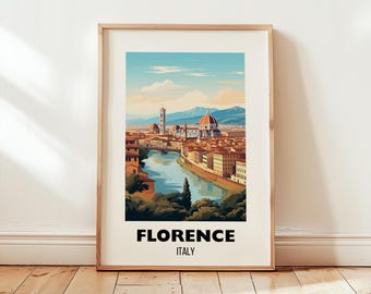 Florence Travel Poster Wall Art, Italy Poster, Europe Travel Print, Italy Wall Art, Florence Gift, Florence Print, Personalized Gift, Custom