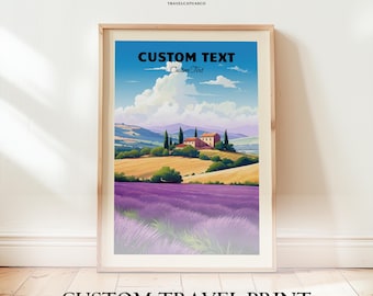 Personalized Traditional Travel Print Wall Art, Custom City Poster, Custom Text Travel Prints, Birthday Present, Wedding Gift