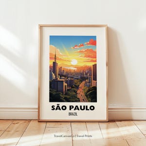 São Paulo Print Wall Art, São Paulo Brazil Travel Poster, São Paulo Poster, Brazil Wall Art, Wedding Gift, Printable Art, Digital Download
