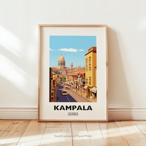 Kampala Travel Poster Wall Art, Africa Home Decor, Kampala Travel Print, Uganda Painting Gifts, Birthday Present, Digital Download Wall Art