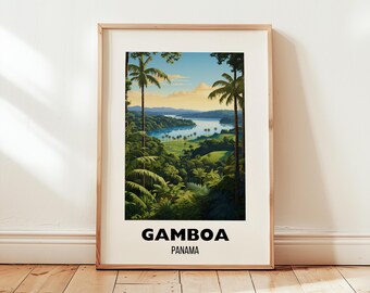 Gamboa Panama Travel Poster Art Print: Vintage Style (Digital Download)