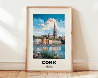 Cork Travel Print Wall Art, Cork Ireland Poster, Cork Ireland Travel Gift, Printable City Poster, Digital Download Decor, Birthday Present