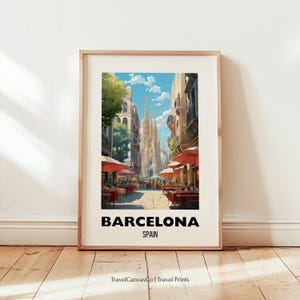 Barcelona Travel Poster Wall Art, City Art Poster, Europe Travel Prints, Spain Art, Barcelona Gift, Barcelona Print, Digital Download Art