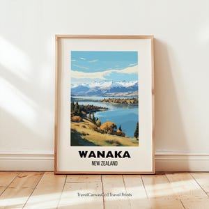 Wanaka Travel Print Wall Art, Wanaka New Zealand Poster, Wanaka Home Decor Gift, Birthday Present, New Zealand Art, Digital Download Artwork