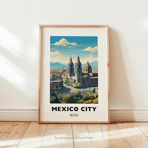 Mexico City Travel Poster Wall Art, Mexico City Print, Mexico City Art Travel Gift, Printable City Print, Birthday Present, Digital Download