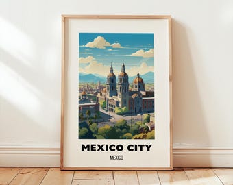 Mexico City Travel Poster Wall Art, Mexico City Print, Mexico City Art Travel Gift, Printable City Print, Birthday Present, Digital Download