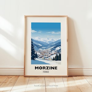 Morzine Travel Poster Wall Art, Ski Poster, Ski Resort Print, France Wall Art, Morzine Gift, Morzine Print Ski, Digital Download Wall Art