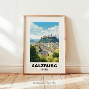 Salzburg Travel Poster Wall Art, Austria Poster, Europe Travel Print, Salzburg Wall Art, Salzburg Gift, Salzburg Print, Digital Download Art