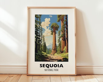 Sequoia California Travel Print Wall Art, Sequoia National Park Travel Poster, National Park, Wedding Gift, Sequoia Print, Digital Download