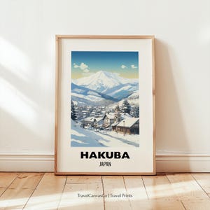 Hakuba Travel Print Wall Art, Hakuba Japan Ski Resort Poster, Alpine Decor Gift, Japan Ski Artwork, Ski and Snowboard Japan Digital Download