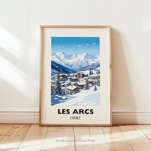 Les Arcs Travel Print Wall Art, Les Arcs France Poster, Ski Art, France Travel Gift, Les Arcs Ski Print, Cabin Decor, Digital Download