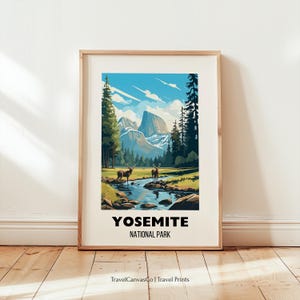 Yosemite Travel Poster Wall Art, National Park Poster, Yosemite Travel Print, National Park Wall Art, Yosemite Gift Decor, Digital Download