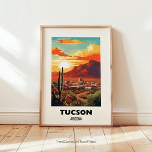 Tucson Travel Print Wall Art, Tucson Arizona Travel Gift, Tucson Poster, Printable City Poster, Birthday Gift Wedding Gift Digital Download
