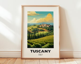 Tuscany Travel Poster Wall Art, Tuscan Decor, Europe Travel Prints, Italy Wall Art, Tuscany Gift, Tuscany Print, Digital Download Wall Art