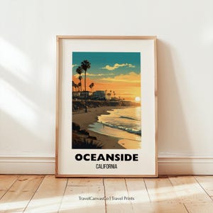 Oceanside Travel Print Wall Art, Oceanside California Travel Poster, Oceanside Traveler Home Decor Gift, Printable City Poster