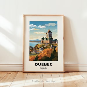 Quebec Travel Print Wall Art, Quebec Canada Travel Gift, Quebec Canada Poster, Printable City Poster, Birthday Present, Digital Download Art