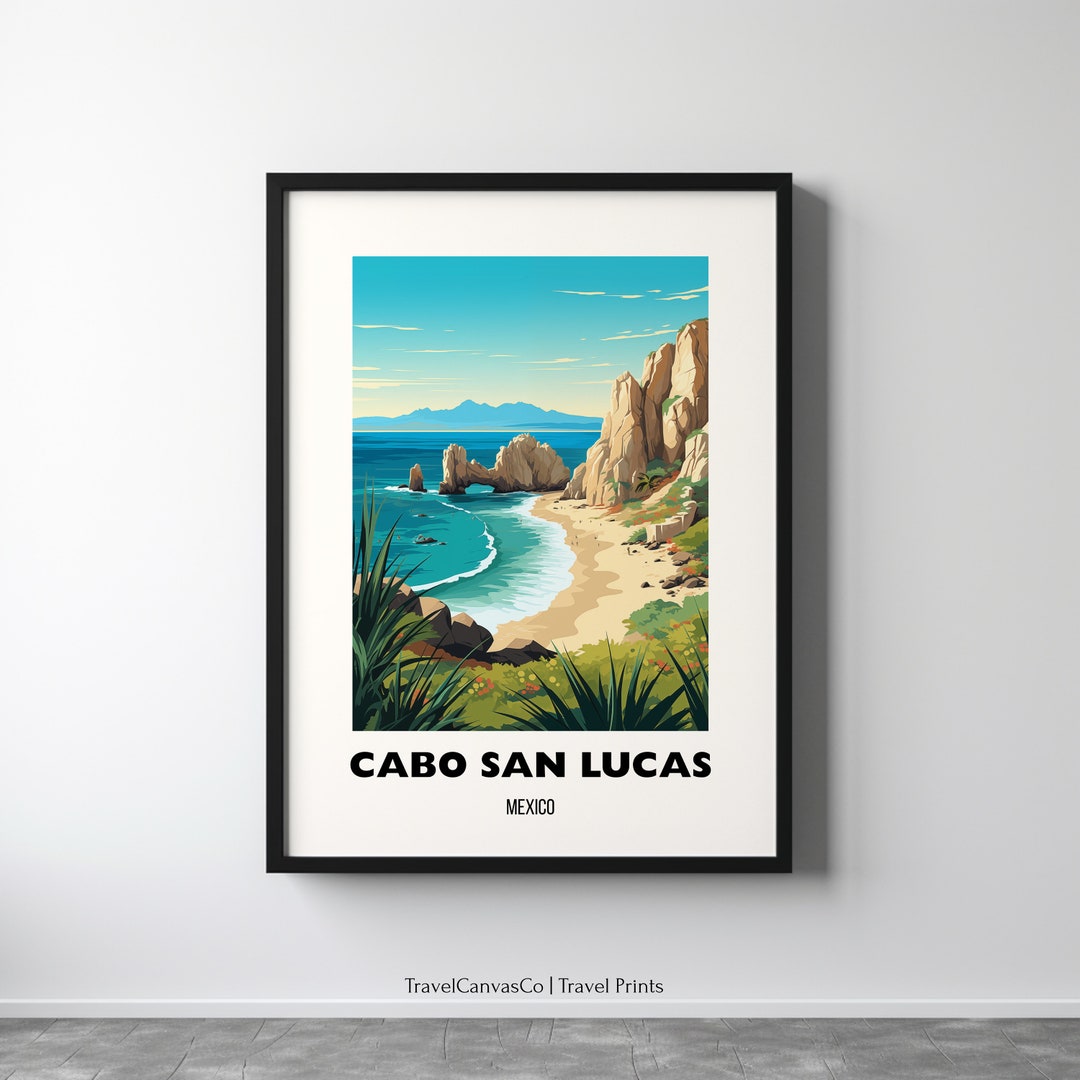 Cabo San Lucas Travel Poster Wall Art, Cabo Mexico Art Print, Cabo ...