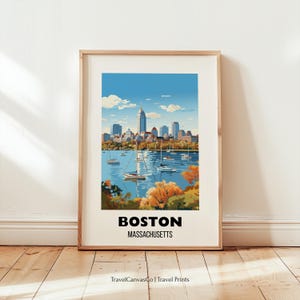 Boston Travel Poster Wall Art, City Art Poster, Boston Travel Print, Boston Wall Art, Boston Gift, Massachusetts Print, Digital Download Art