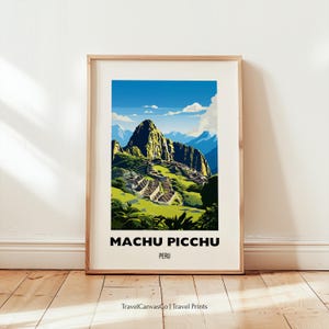 Machu Picchu Travel Print Wall Art, Machu Picchu Peru Poster Travel Gift, City Art Poster, Latin American Artwork Peruvian, Digital Download