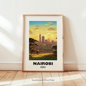 Nairobi Travel Poster Wall Art, City Poster, Africa Travel Prints, Kenya Wall Art, Nairobi Gift, Nairobi Print, Digital Download Wall Art