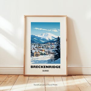 Breckenridge Travel Print Wall Art, Breckenridge Colorado Poster, Ski Travel Prints, Colorado Art Lover Gift, Ski Resort Digital Download