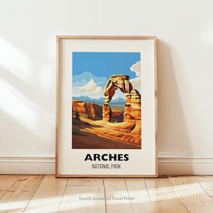 Arches National Park Travel Poster Wall Art, Utah Travel Print, Arches National Park Print, National Park Home Decor Gift, Digital Download