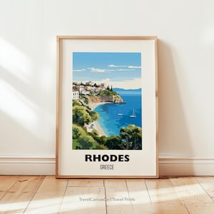 Rhodes Travel Print Wall Art, Greece Art Poster, Rhodes Greece Wall Poster, Rhodes Home Decoration Artwork Gift, Printable Digital Download