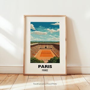 Paris Tennis Print Wall Art, Clay Court Tennis, Tennis Poster Prints, Printable Grand Slam Poster Home Decor, Tennis Wall Art, Tennis Majors