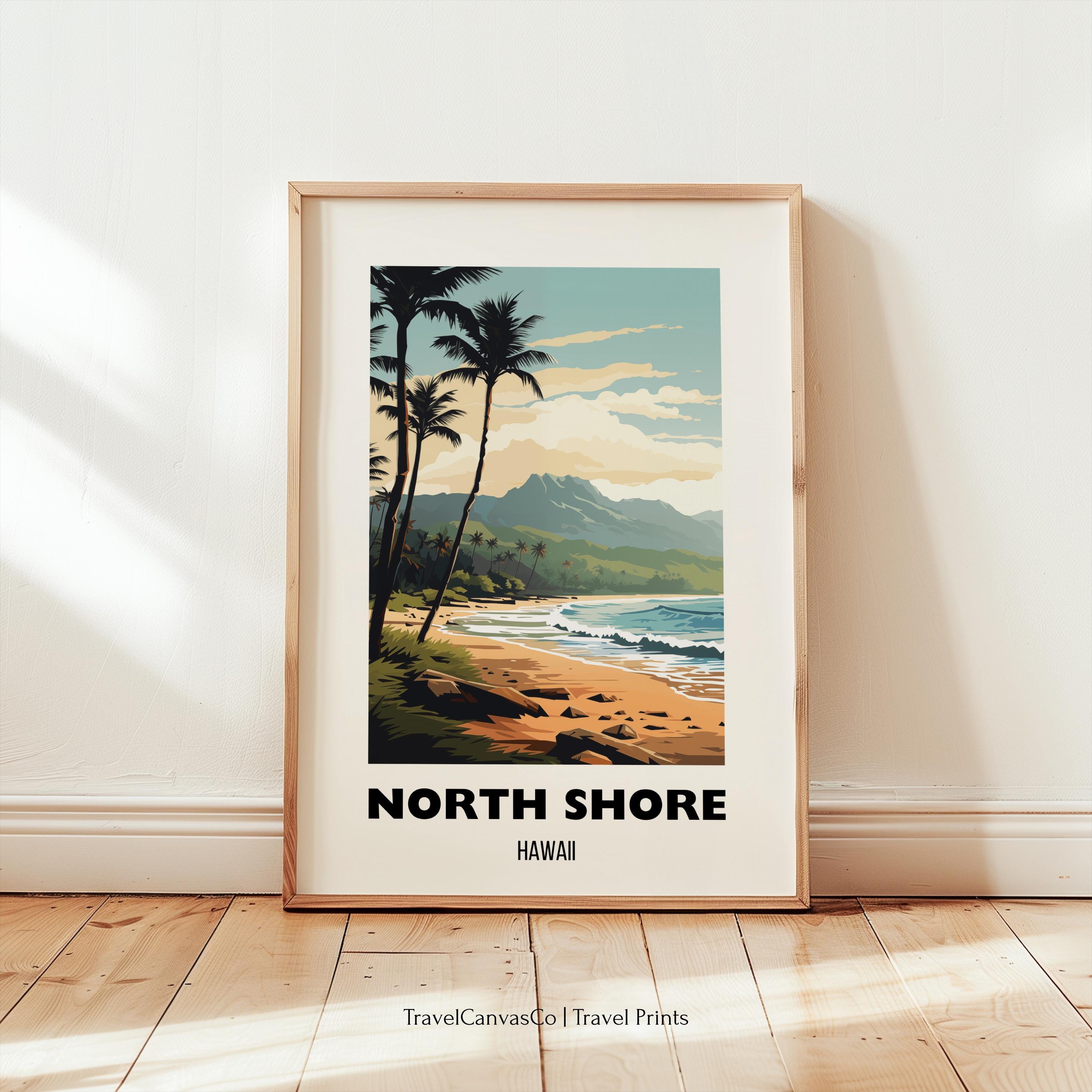 North Shore Travel Print Wall Art, North Shore Art Poster, Hawaii