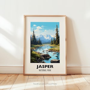 Jasper National Park Poster, Jasper Travel Print, Canada Print, Canada Poster, Digital Download Wall Art, Travel Art Print, Wedding Gift