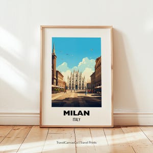 Milan Travel Poster Wall Art, Printable City Poster, Europe Travel Print, Italy Wall Art, Milan Gift, Milan Print, Digital Download Wall Art
