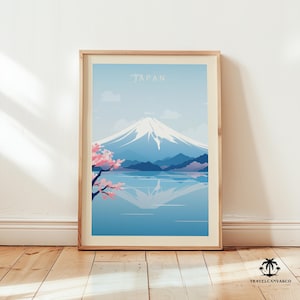 Japan Travel Print Wall Art, Japanese Poster, Mount Fuji Home Decor Gift, Japanese Artwork, Asia Poster Prints, Printable Digital Download