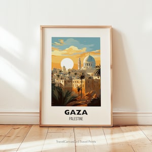 Gaza Travel Poster Wall Art, Gaza City Print, Palestine Travel Gift, Palestine Poster, Gaza Gift, Birthday Present, Gaza Digital Download