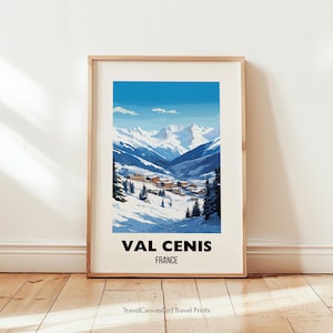 Val Cenis Travel Poster Wall Art, Val Cenis Travel Print, Ski Poster, Val Cenis Home Decor Artwork Gift, France Ski Art, Digital Download