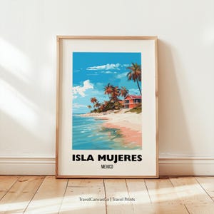 Isla Mujeres Travel Poster Wall Art, Mexico, Isla Mujeres MX Art Print, Isla Mujeres Home Decor Artwork, Wedding Gift, Digital Download