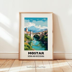 Mostar Bosnia And Herzegovina Travel Print Wall Art, Mostar Old Bridge Poster, Mostar Travel Home Decor Gift, Digital Download Artwork