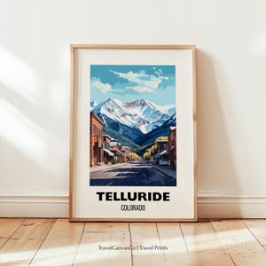 Telluride Colorado Ski Resort Travel Poster Wall Art, Cabin Decor, Ski Mountain Wall Art, Telluride Artwork Travel Gift, Digital Download