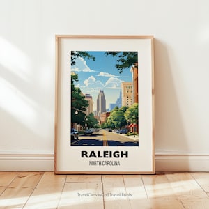 Raleigh North Carolina Travel Print Wall Art, Raleigh NC City Poster, Raleigh United States Travel Art Gift, Printable Digital Download Art
