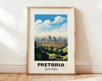 Pretoria Travel Poster Wall Art, Pretoria South Africa Art Print, South Africa Travel Prints, Pretoria Decor Gift, Digital Download Artwork