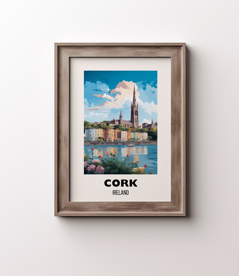 Cork Travel Print Wall Art, Cork Ireland Poster, Cork Ireland Travel