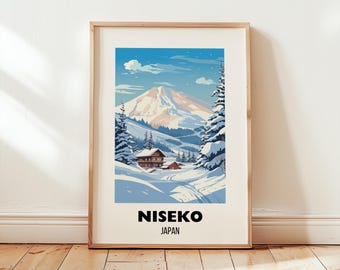 Niseko Ski Resort Poster, Hokkaido Japan Travel Art, C20-1675 - Etsy