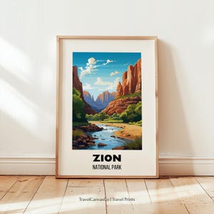 Zion Utah Travel Poster Wall Art, Zion National Park Poster, Zion Print, Utah Travel Poster, National Park Travel Gift, National Park Print